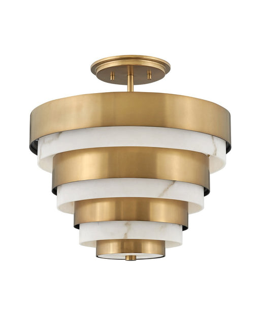 Echelon 3-Light Semi-Flush Mount in Heritage Brass
