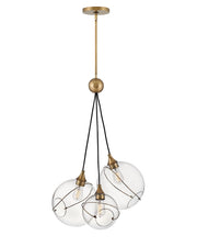 Skye 3-Light Pendant in Heritage Brass