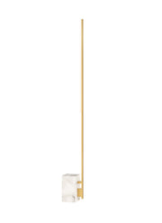 Klee 70 Floor Lamp in Natural Brass and White Marble