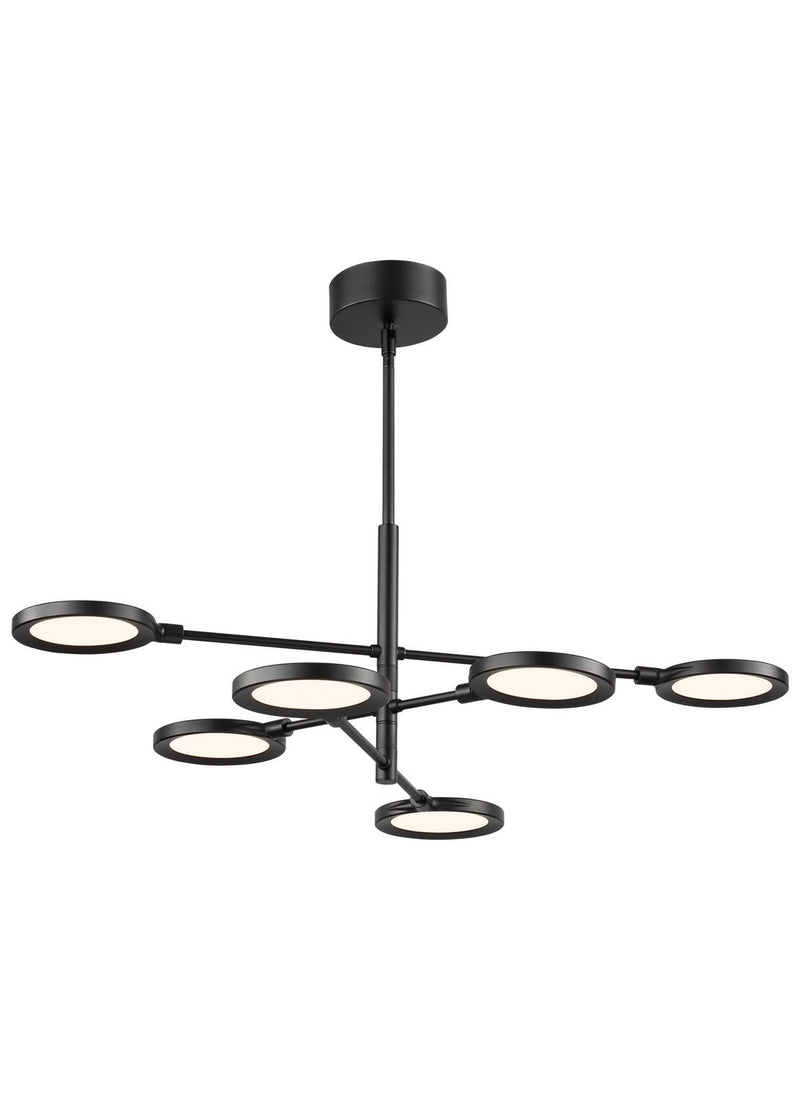 Spectica 6-Light Chandelier in Acrylic Matte Black