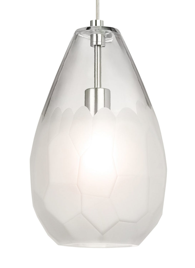 Briolette Grande Pendant in Frost Satin Nickel