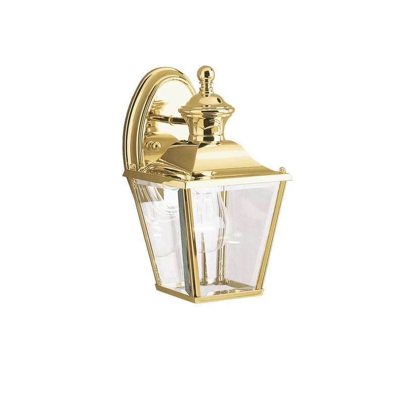 Bay Shore Small Outdoor Wall Lantern in Polished Brass
