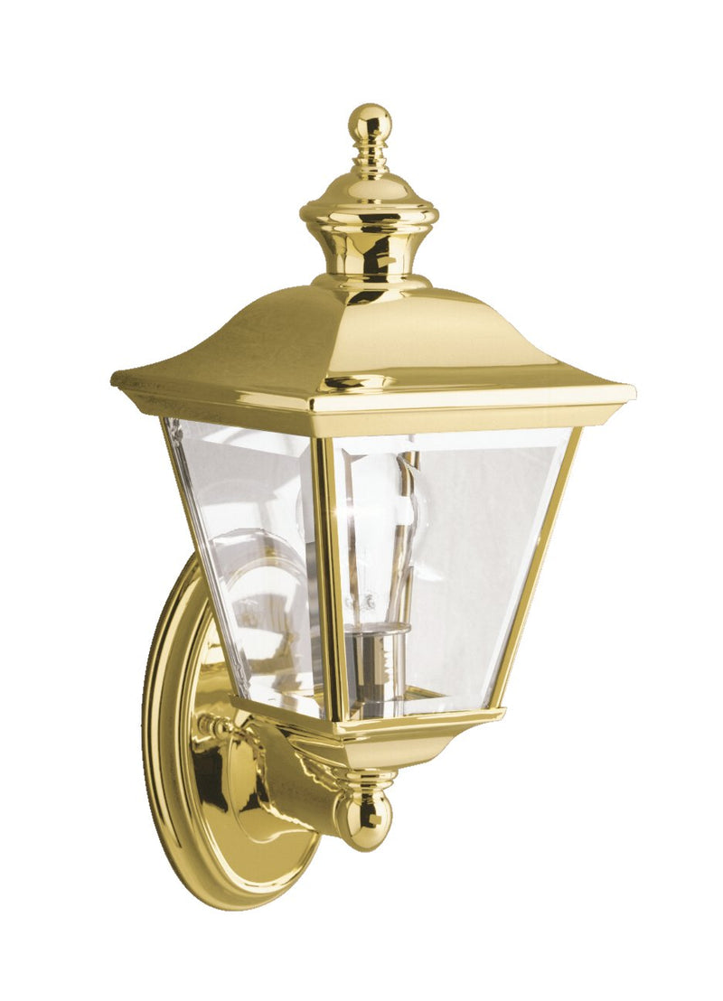 Bay Shore Large Outdoor Wall Lantern in Polished Brass