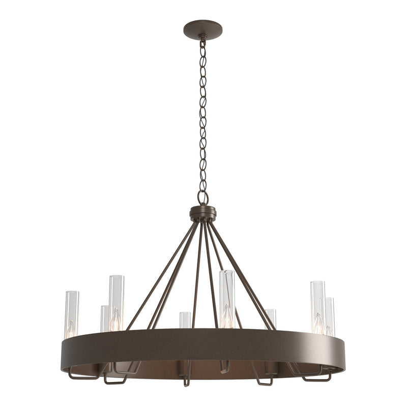 Banded 8-Light 32" Ring Chandelier in Bronze