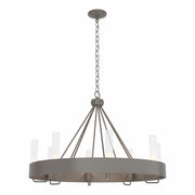 Banded 8-Light 32" Ring Chandelier in Dark Smoke