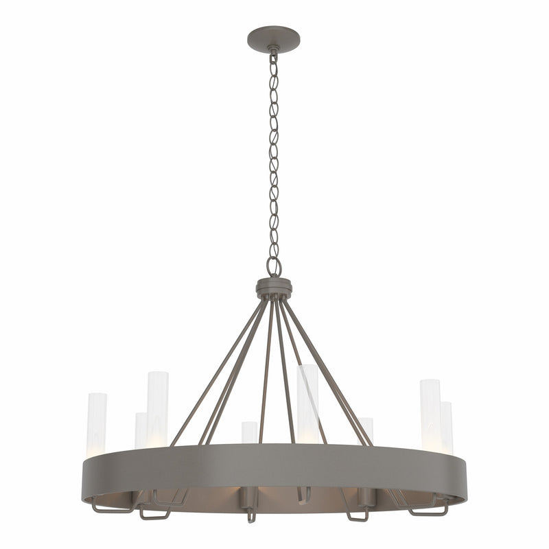 Banded 8-Light 32" Ring Chandelier in Dark Smoke