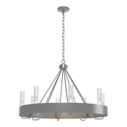 Banded 8-Light 32" Ring Chandelier in Vintage Platinum