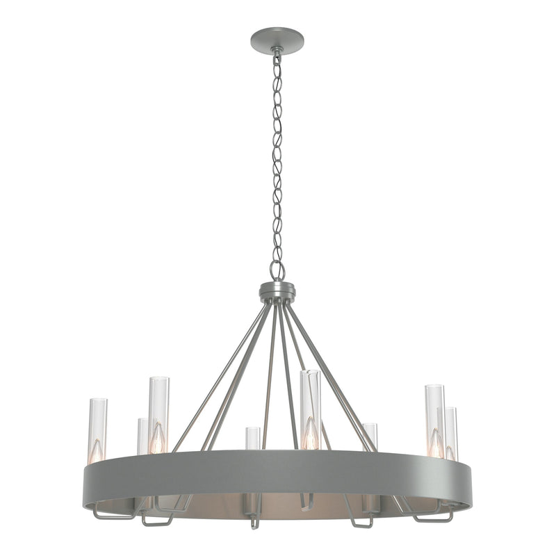 Banded 8-Light 32" Ring Chandelier in Vintage Platinum