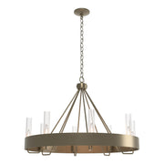 Banded 8-Light 32" Ring Chandelier in Soft Gold