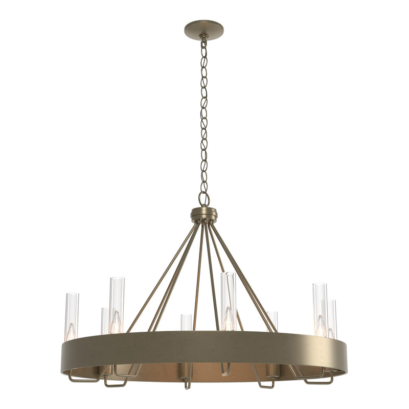 Banded 8-Light 32" Ring Chandelier in Soft Gold