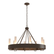 Banded 8-Light 32" Ring Chandelier in Bronze