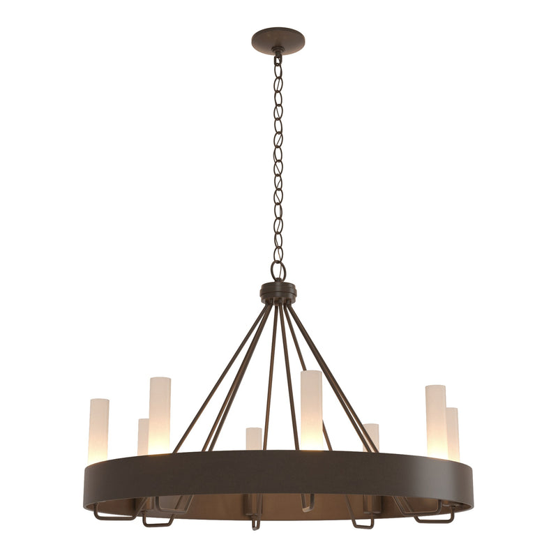 Banded 8-Light 32" Ring Chandelier in Bronze