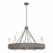 Banded 8-Light 32" Ring Chandelier in Dark Smoke