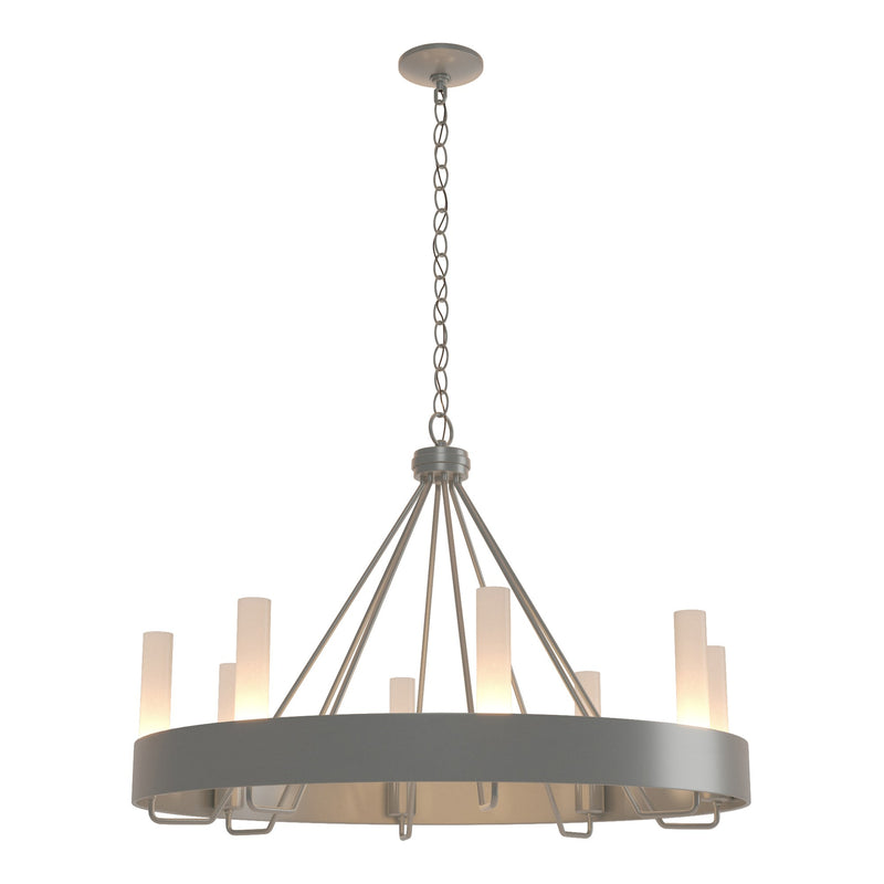 Banded 8-Light 32" Ring Chandelier in Vintage Platinum