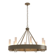 Banded 8-Light 32" Ring Chandelier in Soft Gold