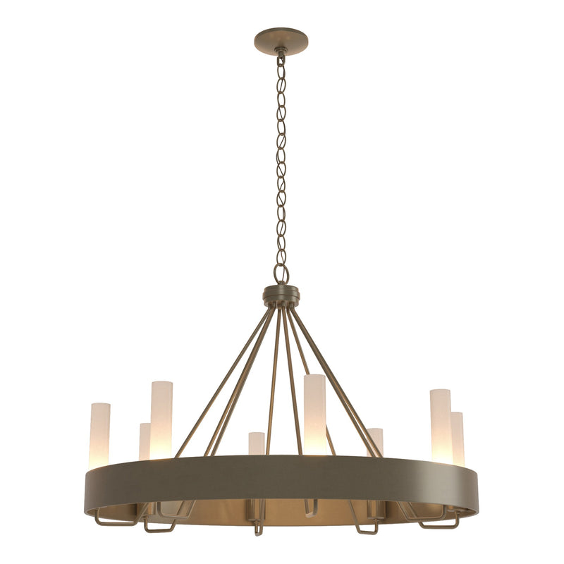 Banded 8-Light 32" Ring Chandelier in Soft Gold