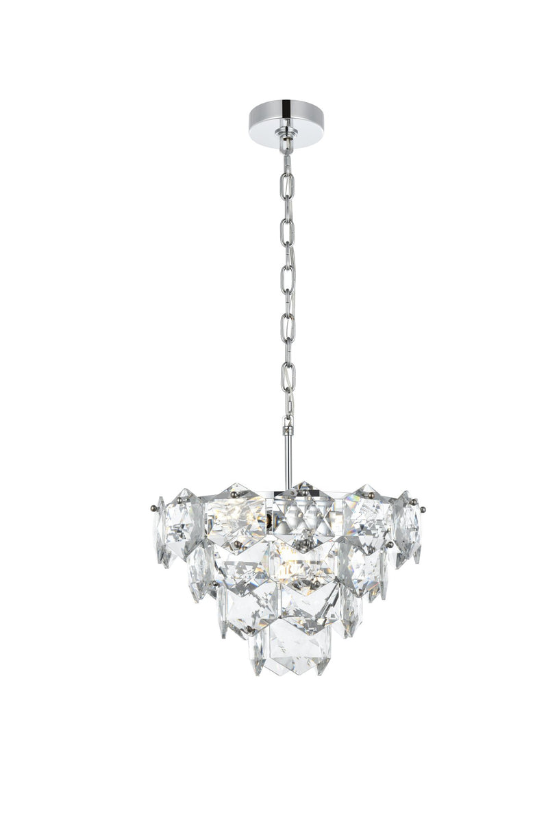 Adaline 16" 6-Light Chandelier in Chrome And Clear