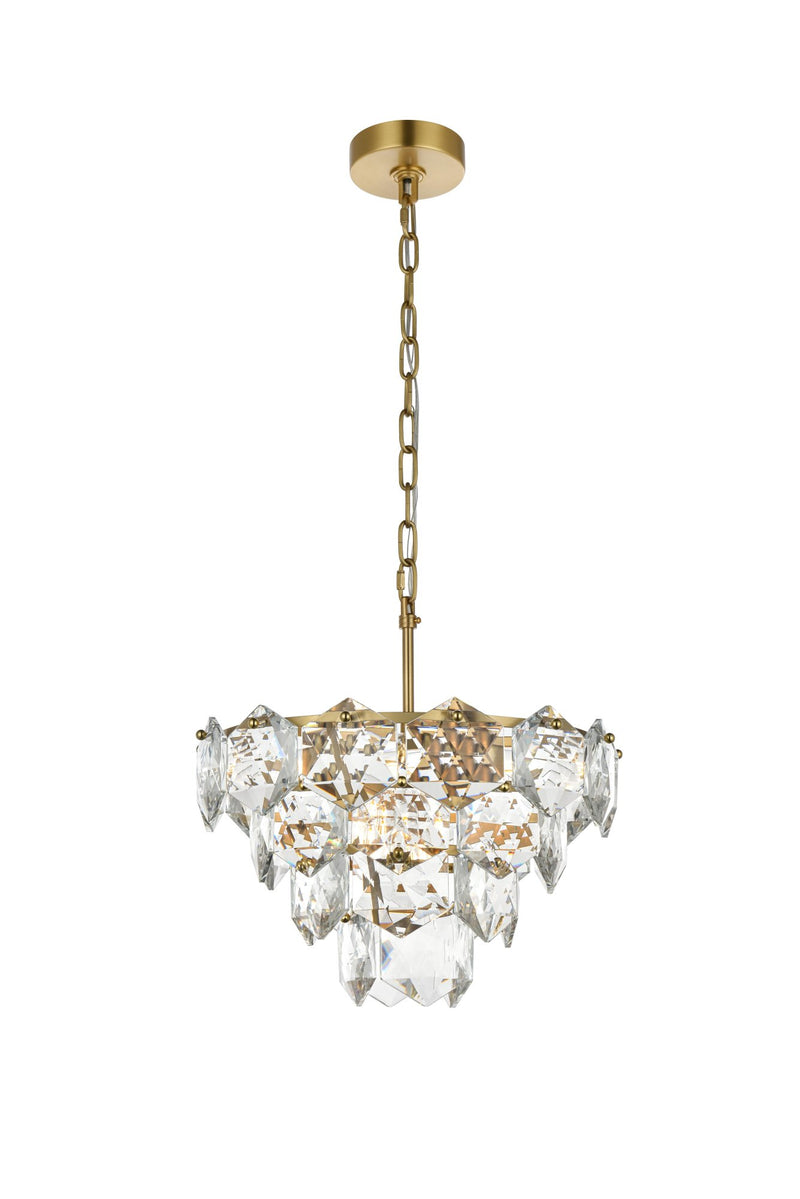 Adaline 16" 6-Light Chandelier in Satin Gold And Clear