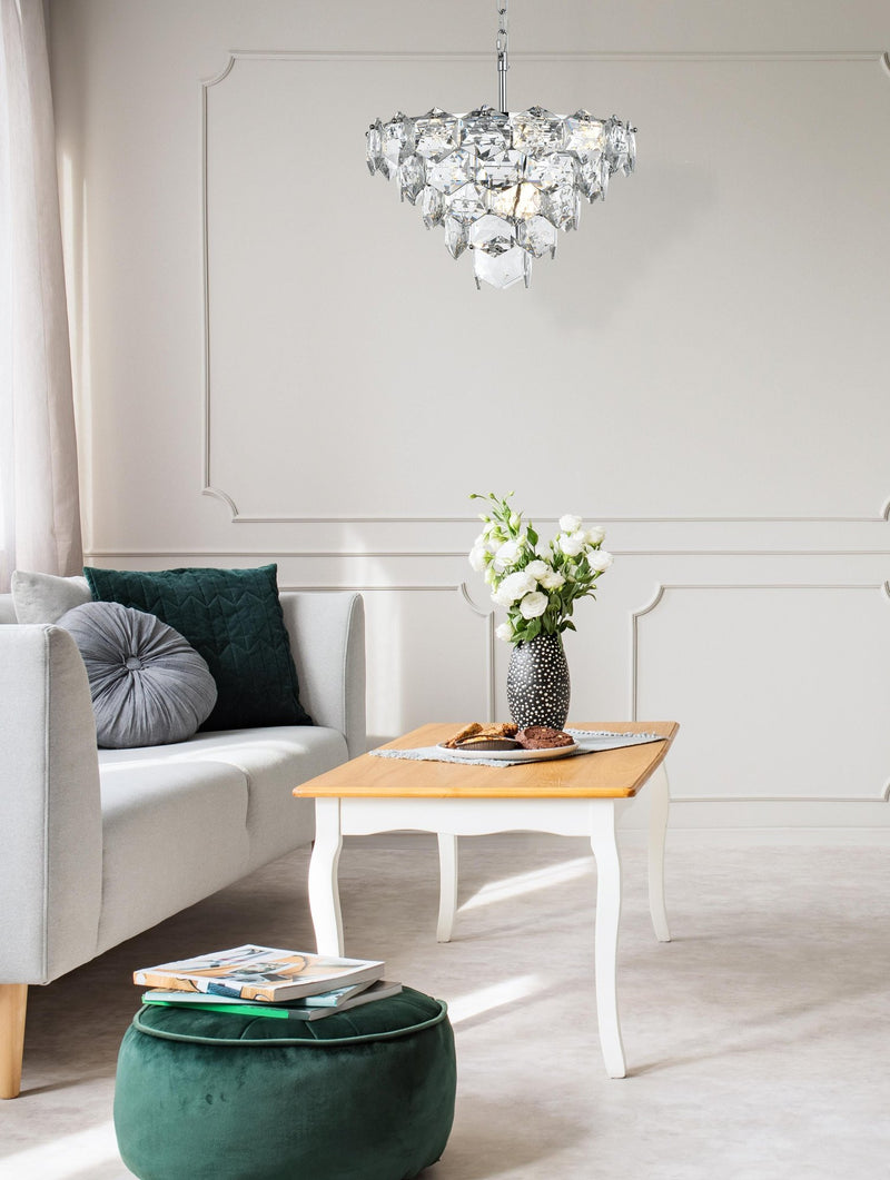 Adaline 20" 8-Light Chandelier in Chrome And Clear