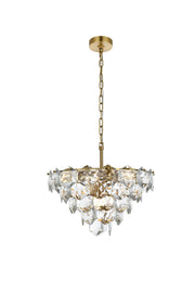 Adaline 20" 8-Light Chandelier in Satin Gold And Clear