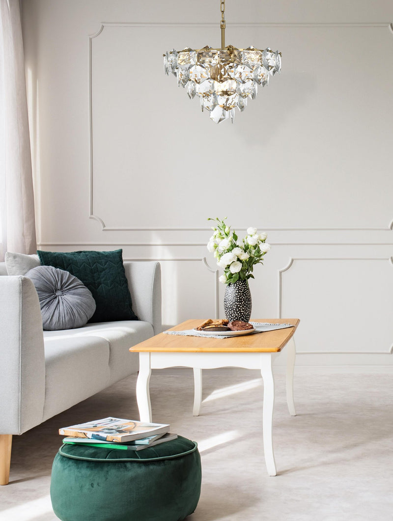 Adaline 20" 8-Light Chandelier in Satin Gold And Clear