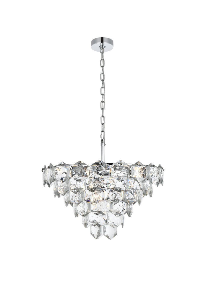 Adaline 24" 11-Light Chandelier in Chrome And Clear