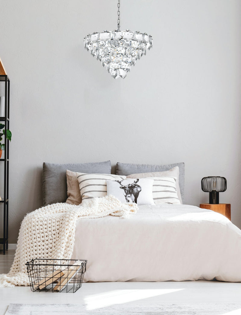 Adaline 24" 11-Light Chandelier in Chrome And Clear