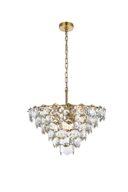 Adaline 24" 11-Light Chandelier in Satin Gold And Clear