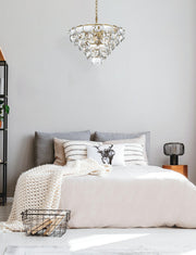 Adaline 24" 11-Light Chandelier in Satin Gold And Clear