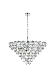 Adaline 32" 15-Light Chandelier in Chrome And Clear