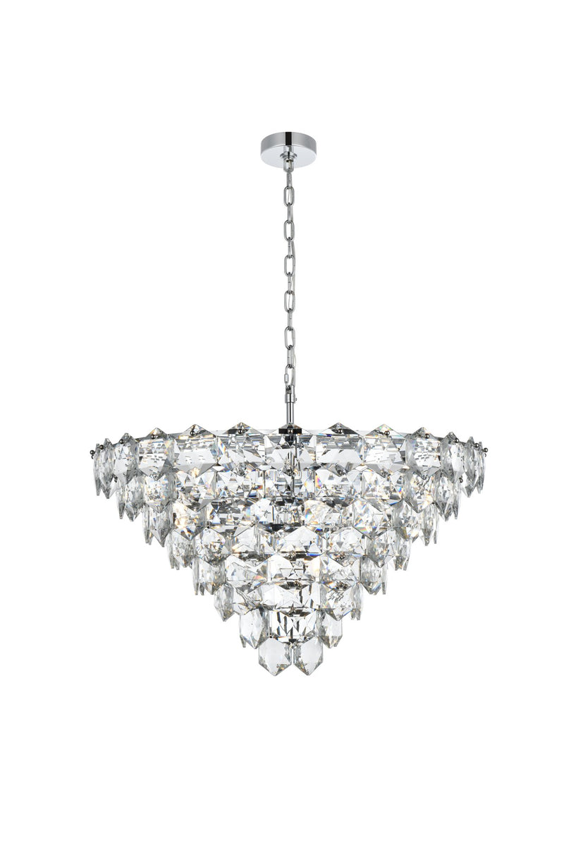 Adaline 32" 15-Light Chandelier in Chrome And Clear