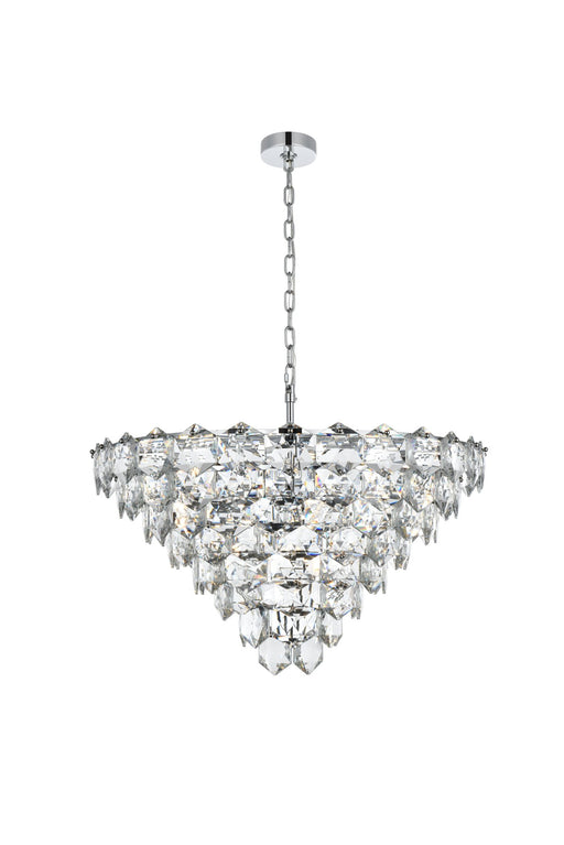 Adaline 32" 15-Light Chandelier in Chrome And Clear