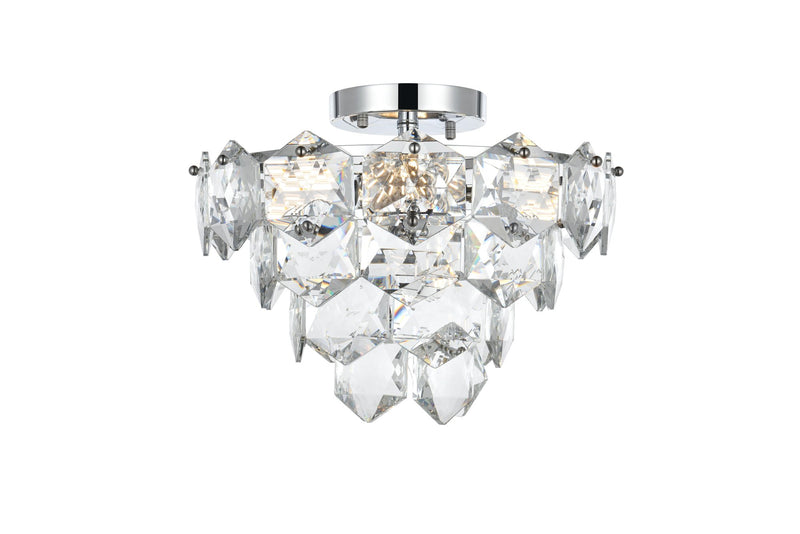 Adaline 6-Light Flush Mount in Chrome And Clear