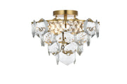 Adaline 6-Light Flush Mount in Satin Gold And Clear