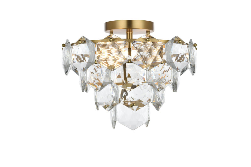 Adaline 6-Light Flush Mount in Satin Gold And Clear