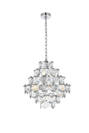 Adaline 20" 11-Light Globe Chandelier in Chrome And Clear