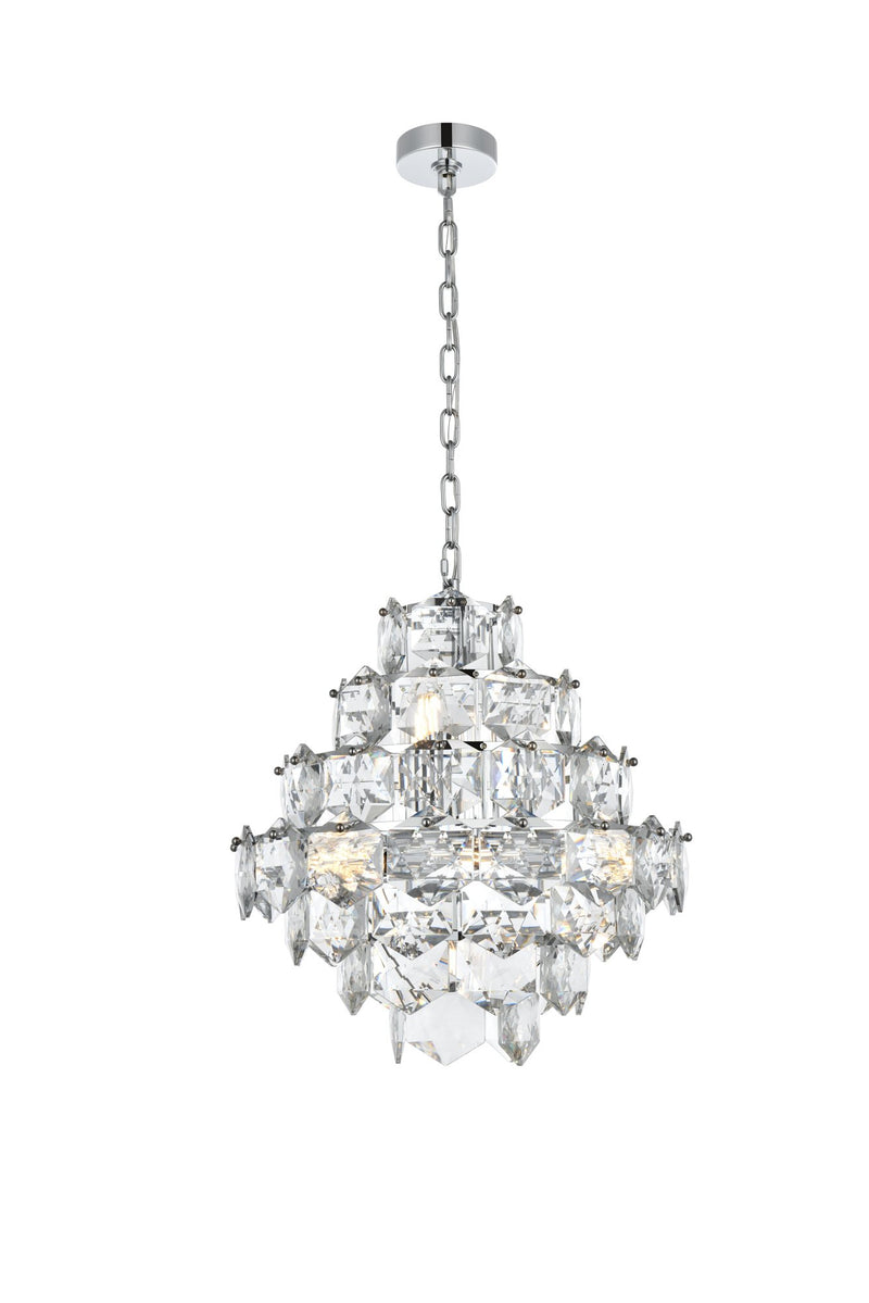 Adaline 20" 11-Light Globe Chandelier in Chrome And Clear