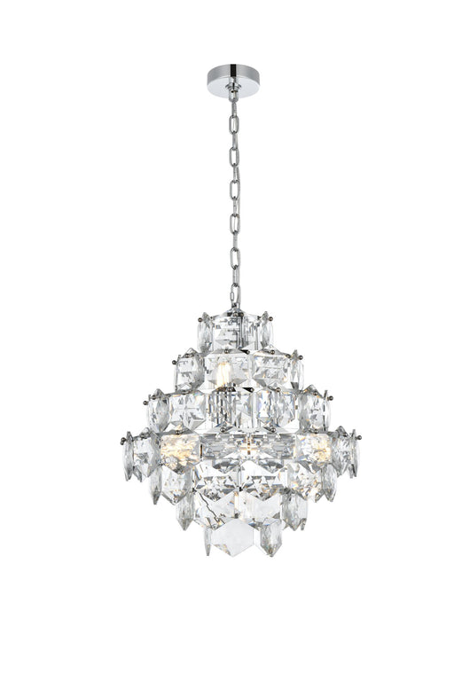 Adaline 20" 11-Light Globe Chandelier in Chrome And Clear