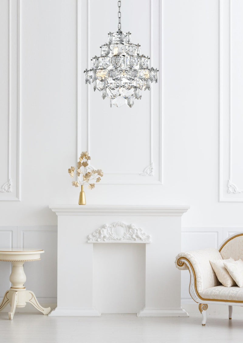 Adaline 20" 11-Light Globe Chandelier in Chrome And Clear