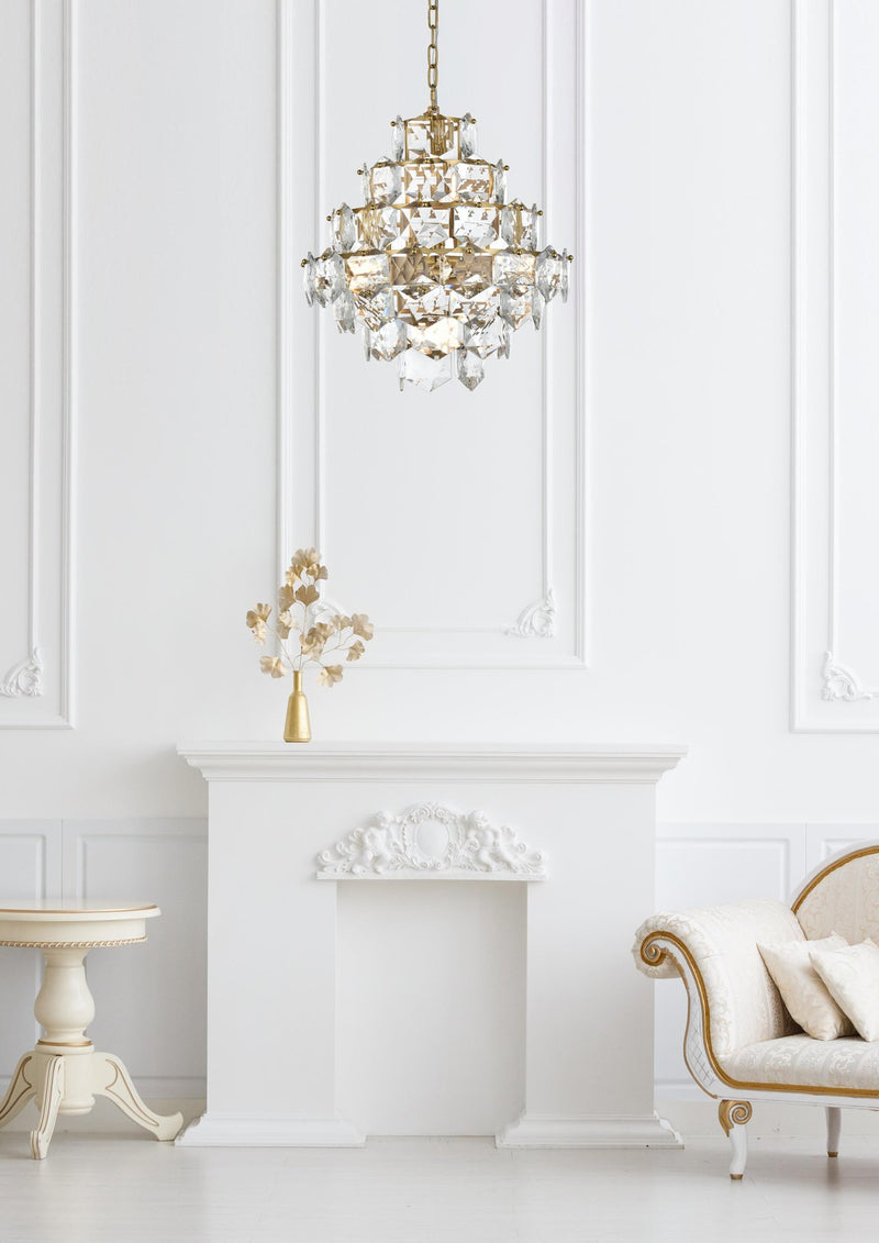 Adaline 20" 11-Light Globe Chandelier in Satin Gold And Clear