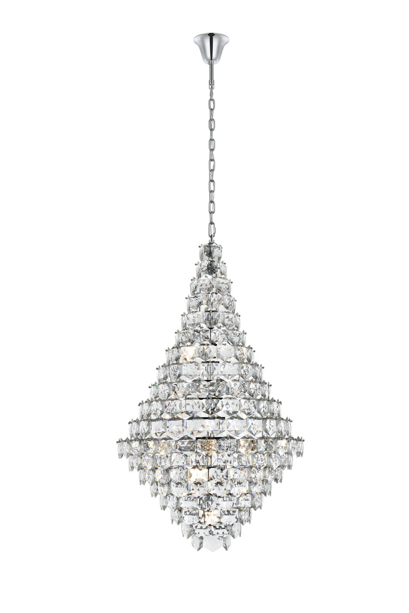 Adaline 36" 38-Light Chandelier in Chrome And Clear