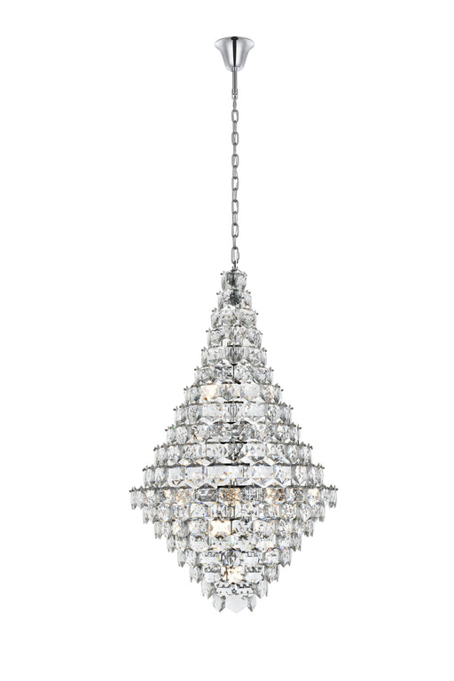 Adaline 36" 38-Light Chandelier in Chrome And Clear
