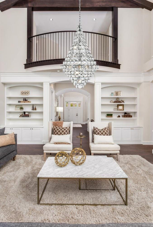 Adaline 36" 38-Light Chandelier in Chrome And Clear