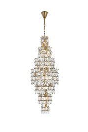 Adaline 24" 26-Light Chandelier in Satin Gold And Clear