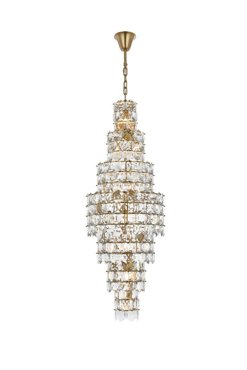 Adaline 24" 26-Light Chandelier in Satin Gold And Clear