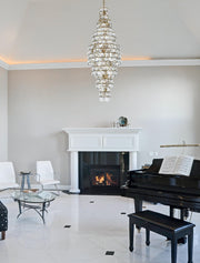 Adaline 24" 26-Light Chandelier in Satin Gold And Clear