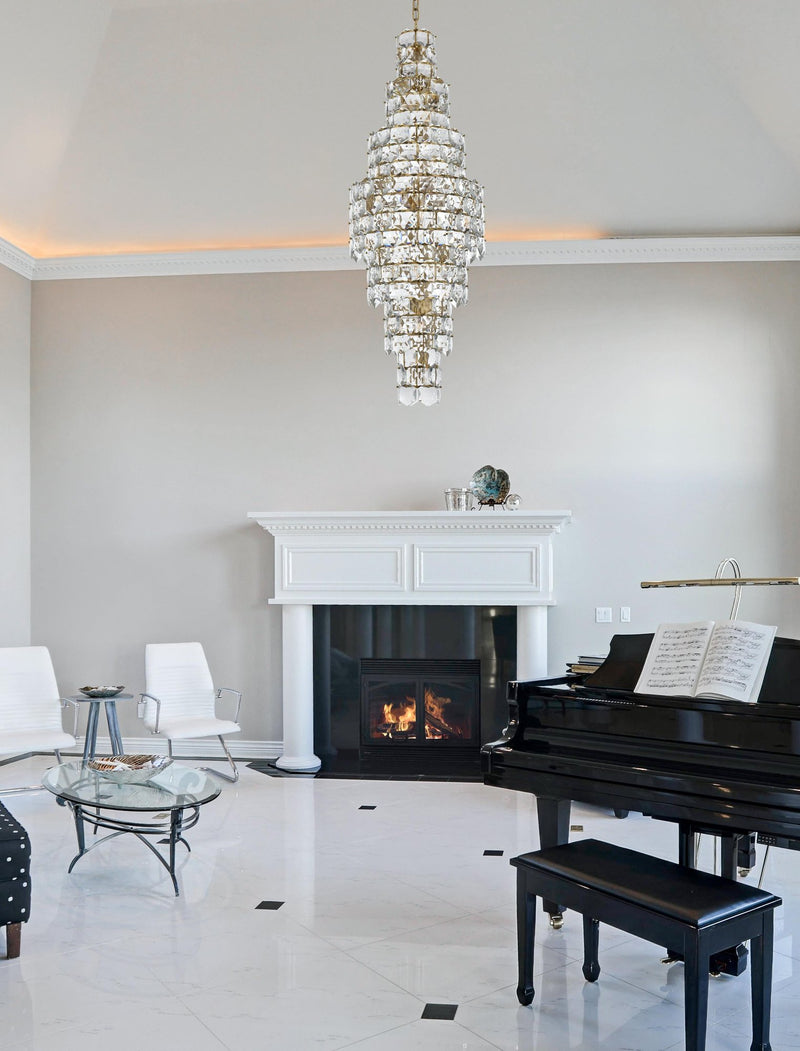 Adaline 24" 26-Light Chandelier in Satin Gold And Clear