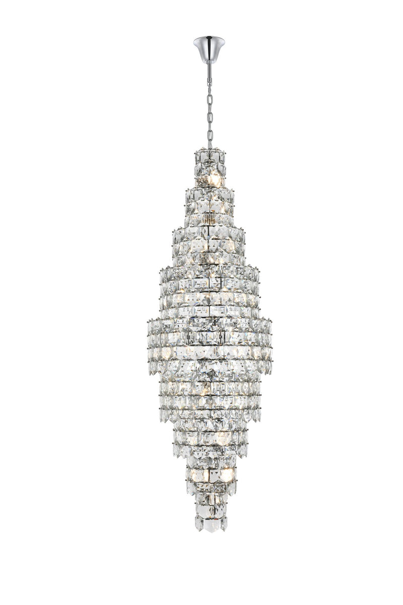 Adaline 30" 41-Light Chandelier in Chrome And Clear