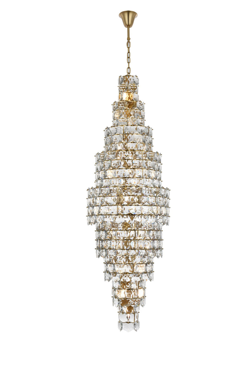 Adaline 30" 41-Light Chandelier in Satin Gold And Clear