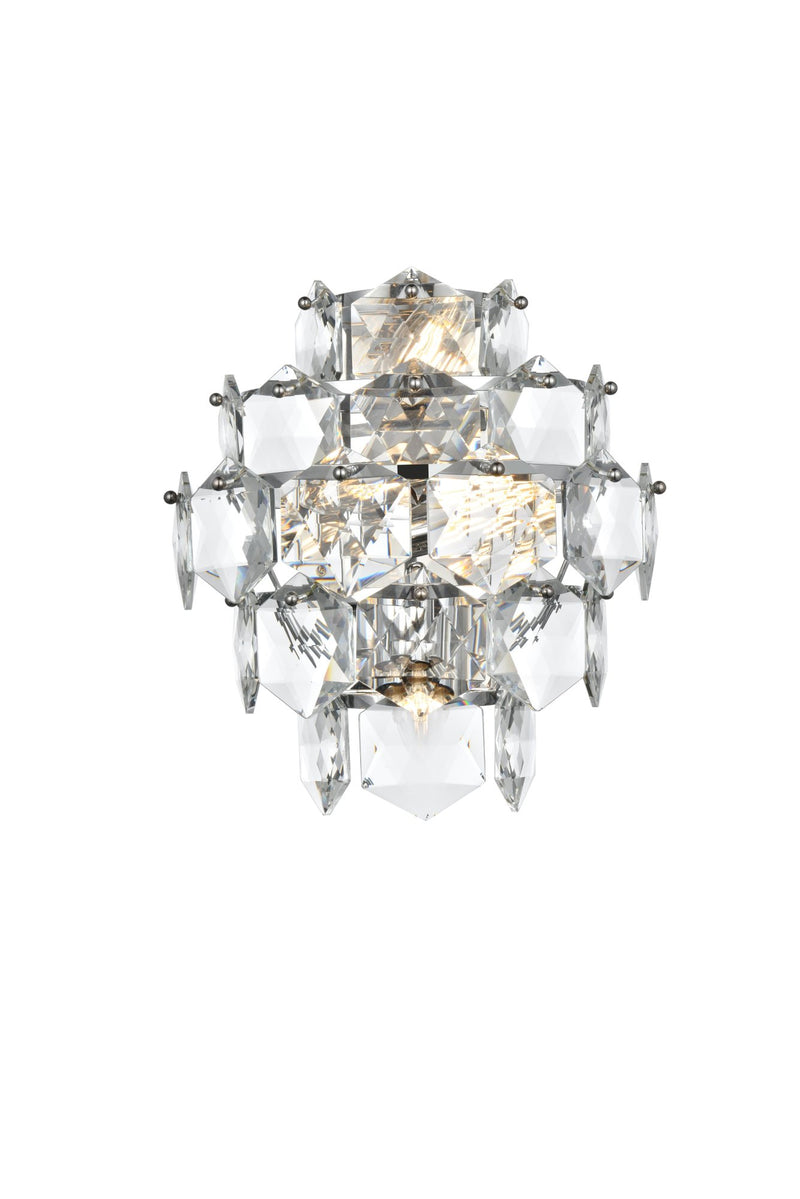 Adaline Small 4-Light Wall Sconce in Chrome And Clear